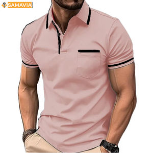 Camiseta de Manga Corta Personalizada para Hombre, con Bolsillo, Tejido de Punto de Poliéster y Algodón, Corte Regular, Duradera, Transpirable y Antiarrugas - Product Image 1