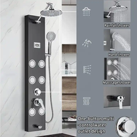 2023 nouveau modèle prix usine multi-fonction simple assemblage LED en acier inoxydable mural douche pluie salle de bain panneau de douche