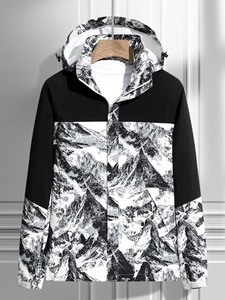 Abrigo de invierno informal para hombre, chaqueta ligera con capucha, resistente al viento, impermeable, multifuncional para actividades al aire libre, senderismo - Product Image 4