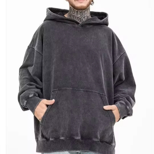 Sweat à capuche surdimensionné pour homme Acid Wash Vintage Sweatshirt Couples Heavyweight Fleece Pullover Hoodies Street - Product Image 1