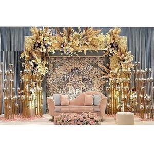 Support de bougies contemporain pour réception de mariage, cadres découpés au laser tendance, décoration de fond de mariage, accessoires en métal découpés au laser, Espagne - Product Image 1