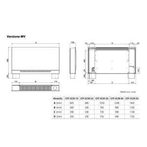 Unité de ventilo-convecteur flexible Sabiana Whisper CFF-ECM-MV-CB-T 40 3,13 kW avec débit d'air de 900 CFM et alimentation CA 240V pour systèmes CVC - Product Image 2