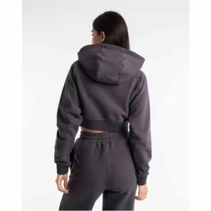 Ensemble de survêtement imprimé à capuche pour femme de haute qualité, 100% coton, écologique, motif uni, adulte - Product Image 2