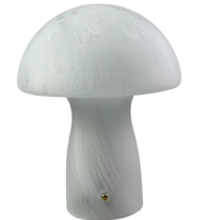 Lampe de table rechargeable champignon en verre