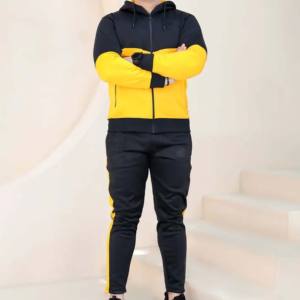 Nouveau survêtement zippé pour homme en coton de haute qualité, coupe décontractée, à capuche, personnalisable, idéal pour la course à pied - Product Image 2