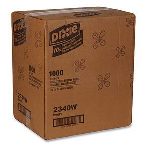 Gobelets en carton Dixie 10 oz Blancs 50/unité 20 unités/carton 1000 gobelets 2340W - Product Image 2