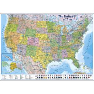 XXL USA <b>Poster</b>-MAPS in MINUTES Modern and Traditional Design Framed for Office Decorative Use - Product Image 3