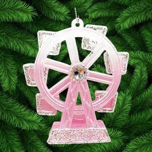 Creativo Navidad Año Nuevo Feliz Navidad Decoración colgante Claro Amarillo Azul Púrpura Irrid Plateado Acrílico Noria Ornamento - Product Image 4