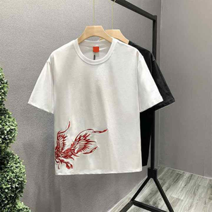 100% camisetas de algodón para hombre, Camiseta de cuello redondo de algodón, Camiseta ajustada con hombros descubiertos, camiseta ligera de secado rápido con cuello redondo - Product Image 1