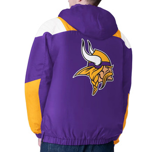 Top Embroidered Half-Zip Pullover Jacket Winter Baggy Style Football Windbreaker Jacket with Appliques OEM Service for USA Teams - Product Image 4