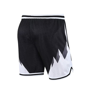 Pantalones cortos de malla de poliéster por sublimación con cintura elástica con cordón y logotipo personalizado disponibles en varios tamaños - Product Image 2