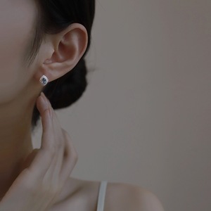 Vintage Rombo Aguamarina Azul Zirconia Stud Pendientes Plata de Ley 925 - Product Image 5