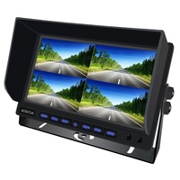 Système de caméra de recul pour camion AHD 4 canaux 7 pouces | Vision nocturne super 1080P | Prise d'aviation à 4 broches | Kit de Moniteur Étanche IP69K pour Bus