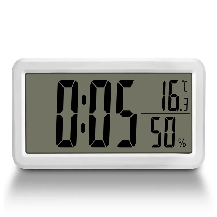 Schwarzer Digitaler Wecker Thermometer Hygrometer Meter LED Indoor elektronischer Luftfeuchtigkeitsmesser Desktop-Tischuhren für Zuhause