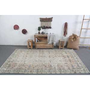 พรมตุรกี, พรมปูพื้นขนาด 4.7x8 ฟุต, พรมขนสัตว์สีขาวน้ำเงิน - Product Image 3