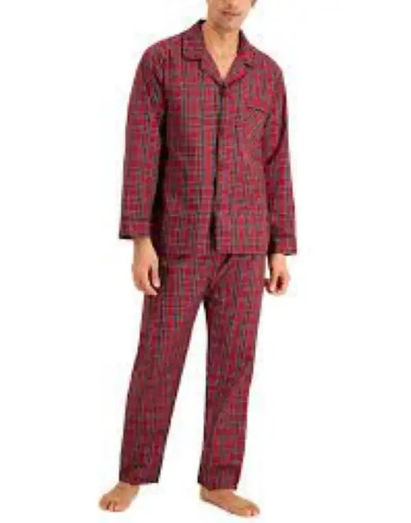 Winter Seasons Men's Long Sleeve Cotton Pajama Sets With Custom Made Label Print Pajamas Sets For Washable Men's Pajama Sets