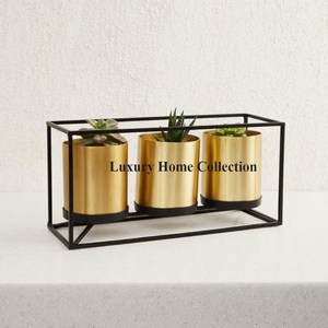 Pots et jardinières intelligents de grande forme de luxe rond entièrement plaqué or de haute qualité pour la décoration de mariage et de fêtes à bas prix - Product Image 6