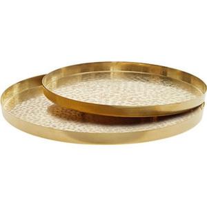 Plateau métallique rond martelé plaqué cuivre - Product Image 4