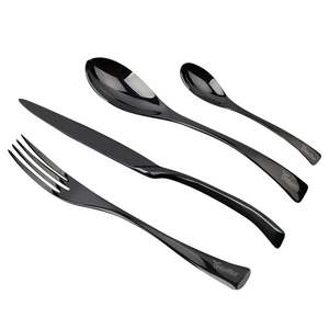 Ensemble de couverts en acier inoxydable de taille personnalisée élégant avec manche antique noir, couverts de cuisine, hôtels Inde - Product Image 4