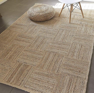 Tapis en jute tressé vibrant avec motif à rayures diagonales colorées pour salon chambre couloir bureau d'hôtel aux prix de gros - Product Image 4