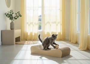 Griffoir pour chat Amistar de haute qualité, classique, écologique, en carton ondulé, adapté aux chiens, à la catnip, pour chats et chiens de toutes tailles, durable, facile à assembler - Product Image 5