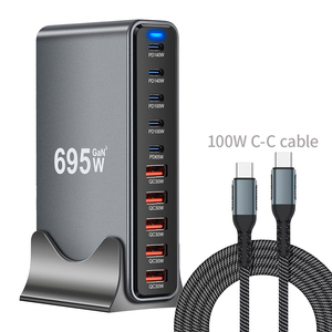 Bloc <span class=keywords><strong>Chargeur</strong></span> USB C 695W Station de Charge GaN PD 10 Ports USB C pour <span class=keywords><strong>iPhone</strong></span> 16 15 PD 3.1 <span class=keywords><strong>Chargeur</strong></span> de Bureau pour Ordinateur Portable avec Câble de 100W - Product Image 1