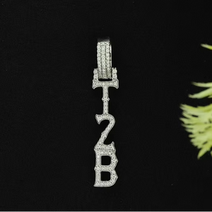 Colgante de diamante de moissanita de plata personalizado para estilo único, collar con colgante personalizado, joyería de nombre Vertical de Hip-Hop - Product Image 5