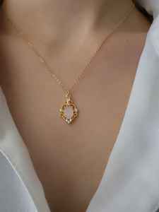 Collar de Plata de Ley 925 con Cuarzo Rosa, Joya Rosa Pálido, Estilo Vintage, Filigrana Art Deco, Certificado IGI, Regalo Bridgerton para Mujer - Product Image 2