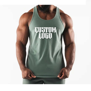 Débardeur de gym en coton sans manches pour hommes, gilet de musculation, maillot de corps pour le sport et l'entraînement avec logo personnalisé et service OEM - Product Image 3