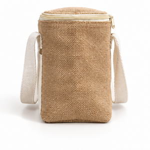 Bolsa Térmica Ecológica de Yute Natural con Bolsillo Frontal y Cierre de Cremallera, 10x9x6.5 Pulgadas, 310 GSM, con Logotipo Personalizado - Product Image 5