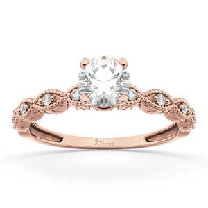 Anillo de Compromiso de Oro Rosa de 18K con Diamante Marquise Pequeño de 0.10ct, Joyería con Diamantes - Product Image 3