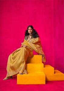 Saree de seda Banarasi suave de calidad superior para mujer Plata pura Zari Heavy Pallu Zari Borde tejido para fiestas - Product Image 4