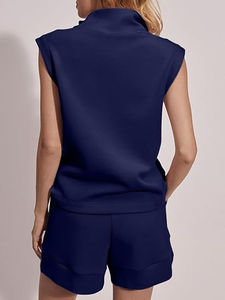 ชุดวอร์ม2ชิ้นสำหรับผู้หญิงชุดเสื้อผ้าพิมพ์โลโก้ตามสั่งบริการ OEM ระบายอากาศได้ดีน้ำหนักเบาแห้งเร็ว - Product Image 3