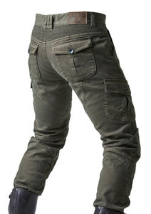 Pantalon de moto pour homme D-Ride Moto vert olive foncé respirant à séchage rapide à manches longues avec armure homologuée CE durable et renforcée - Product Image 4