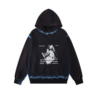 Sweat-shirts à capuche doublés style ER édition corrigée pour hommes, 100% coton satiné, imprimés vintage, effet délavé, tendance streetwear hiver 2026 - Product Image 2