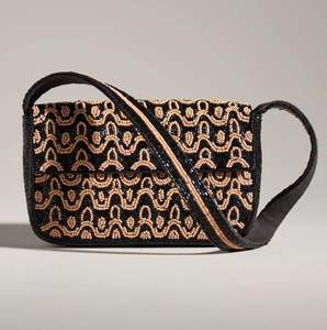 Mini sac à main brodé avec perles et bandoulière, couture et couture - Product Image 1