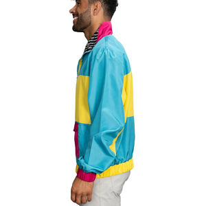 Chaqueta Cortavientos Impermeable Ligera Transpirable de Nylon Vintage 2026 Personalizada con Media Cremallera, Bloques de Color 98090s, Tallas Grandes - Product Image 2