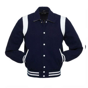 Chaqueta universitaria de lana unisex personalizable High Street School Team Sports Spirit Hooded CollegeBaseballjacket para hombres - Product Image 2