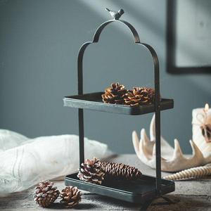 อุปกรณ์จัดระเบียบชั้นเหล็กตกแต่งวินเทจพร้อมการเน้นเสียงนกที่เก็บของหรูหราสำหรับจัดแสดงที่บ้านและขายปลีก - Product Image 2