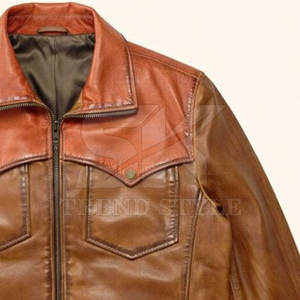 Chaqueta de Cuero para Hombre, Diseño de Dos Tonos, Estilo Premium, Prenda Exterior Moderna - Product Image 5