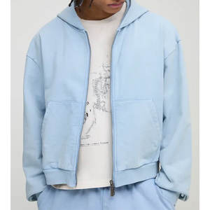 Sudaderas con capucha personalizadas Cremallera doble Sudadera con capucha de algodón pesado Sudadera con capucha transpirable de alta calidad - Product Image 4