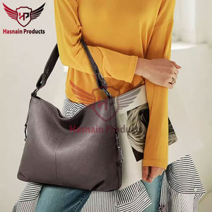 Dernier design du fabricant Sac à bandoulière de luxe pour femmes Grande capacité Sac à main en cuir gris Exquis - Product Image 6