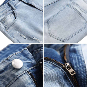 กางเกงขาสั้นผ้ายีนส์เอวสูงสำหรับผู้ชายปรับแต่งได้ชุดแนวสตรีทแบบลำลอง - Product Image 5