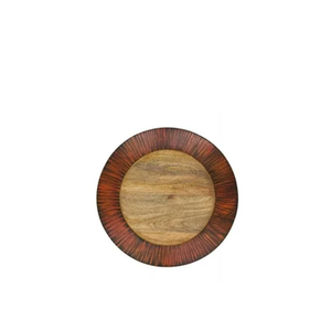 Assiette de présentation en bois classique de forme ronde design sculpté Plateau de service élégant pour les événements et les fêtes de mariage - Product Image 3