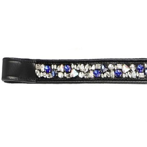 Bandeau de tête de cheval en cuir noir décoratif avec cristaux multicolores personnalisés, strass et diamants, vente en gros du fabricant - Product Image 3
