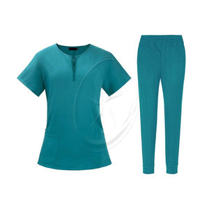 Conjunto de uniforme de enfermera Unisex médico de verano, Hospital Scrubs mujeres Hospital transpirable Top y pantalones con múltiples bolsillos para enfermera - Product Image 1