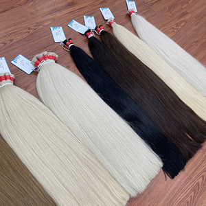 Extensión de cabello humano estirado doble superventas, paquetes a granel ondulados rectos, color de cabello humano de extremo más grueso - Product Image 5