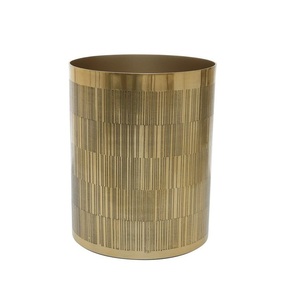 Durable metal waste <b>bin</b> <b>with</b> handcrafted detailing ideal for luxury hotels and upscale commercial spaces - Product Image 5