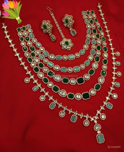 Ensemble de bijoux de mariée en diamant américain classique Collier et boucles d'oreilles en deux pièces pour mariage Style classique à la mode - Product Image 1