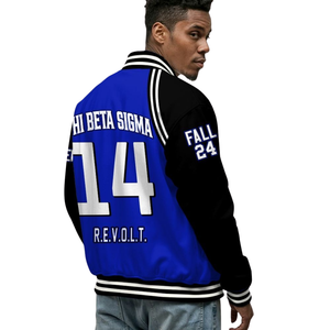 Phi Beta Sigma 1914 Greek Life Blue White Chenille Patch Varsity Letterman Jacket Fraternity Classic College Jacket - Product Image 6